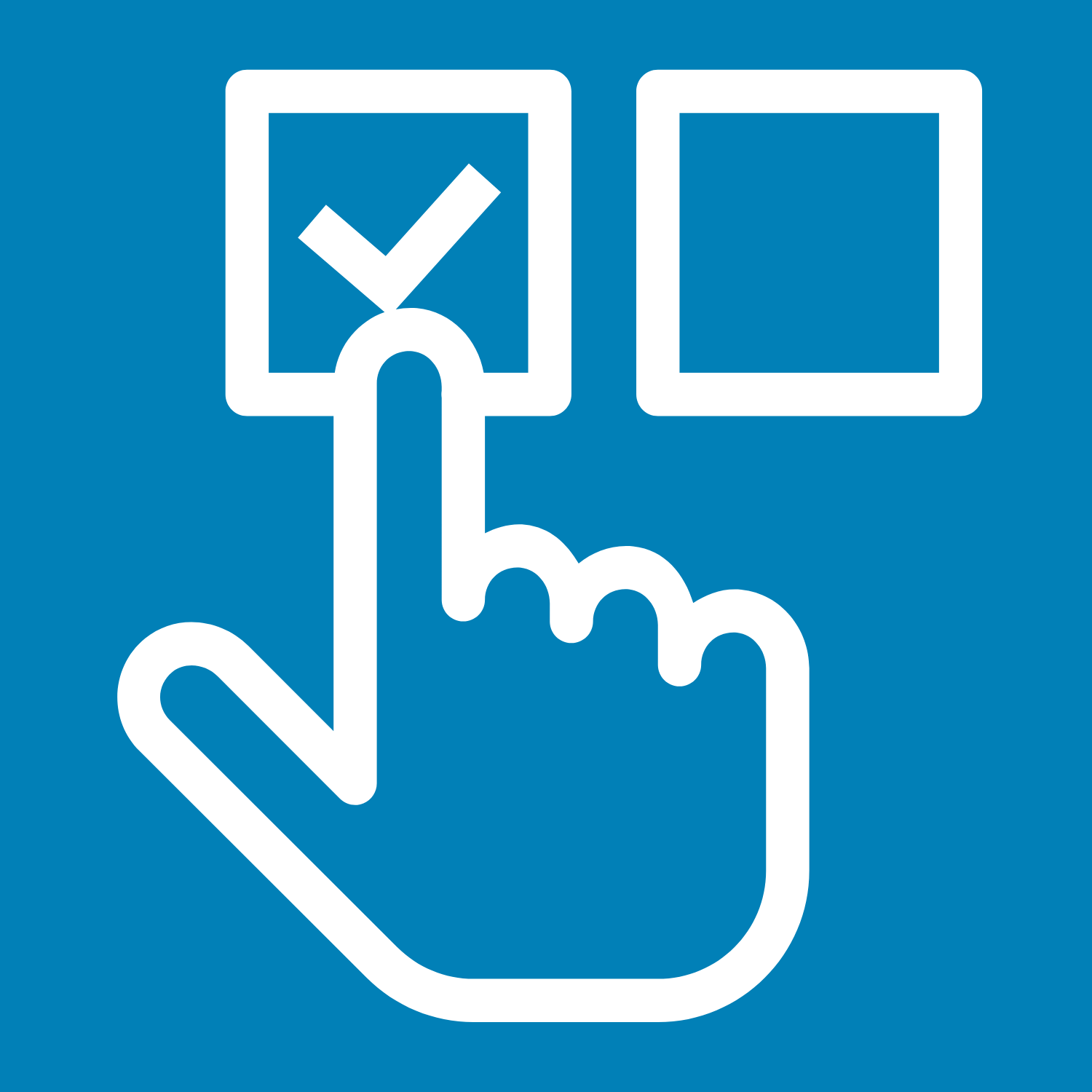 hand selecting box with check mark icon